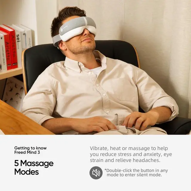 Alt view image 5 of 7 - _Mega Brand Bluetooth Heat Sleep mask,Parents Gift Sets |with Storage Bag & Greeting Card | Migraine Relief,Relaxation,Bedtime Stress Relief | White Noise,3D airbag kneading| Smart Head Massager