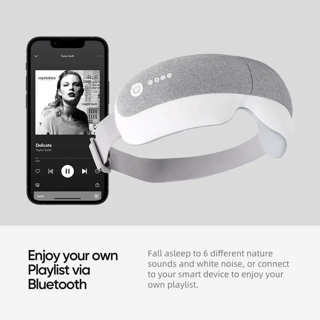 Alt view image 7 of 7 - _Mega Brand Bluetooth Heat Sleep mask,Parents Gift Sets |with Storage Bag & Greeting Card | Migraine Relief,Relaxation,Bedtime Stress Relief | White Noise,3D airbag kneading| Smart Head Massager