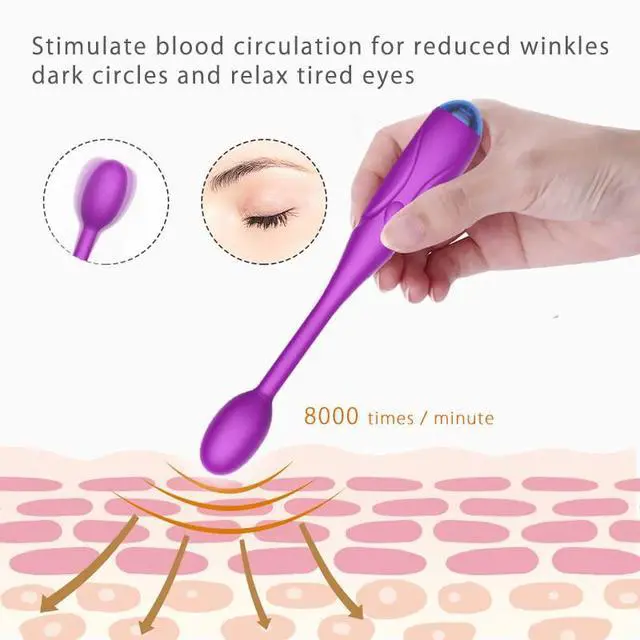 Alt view image 3 of 5 - _Mega Brand Personal Eye Massager with Body Massage Balls, Handheld face Wand Vibrating for Relieving Eyes Dark Circles,Puffiness,Fatigue -Purple