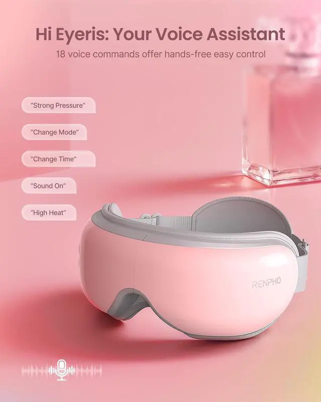Alt view image 2 of 7 - _Mega Brand Eye Massager with Voice Controlled for Migraines, Birthday Gift for Women Her Mom, Eyeris 1V Bluetooth Music Heated Care Machine, Relax & Reduce Strain Dark Circles