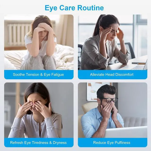 Alt view image 4 of 7 - _Mega Brand Eye Massager with Heat and Cooling Therapy, Vibration & Bluetooth Music  4 Adjustable Modes for Eye Fatigue Relief and Relaxation  Rechargeable, Portable, 2400mAh Battery