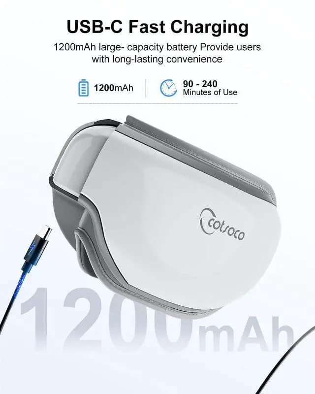 Alt view image 6 of 7 - _Mega Brand Eye Massager with Heat, Birthday Gifts for Women, Heated Eye Mask with Bluetooth Music, Relax & Reduce Strain Dark Circles and Improve Sleep, Gift for Mom Dad Women Men