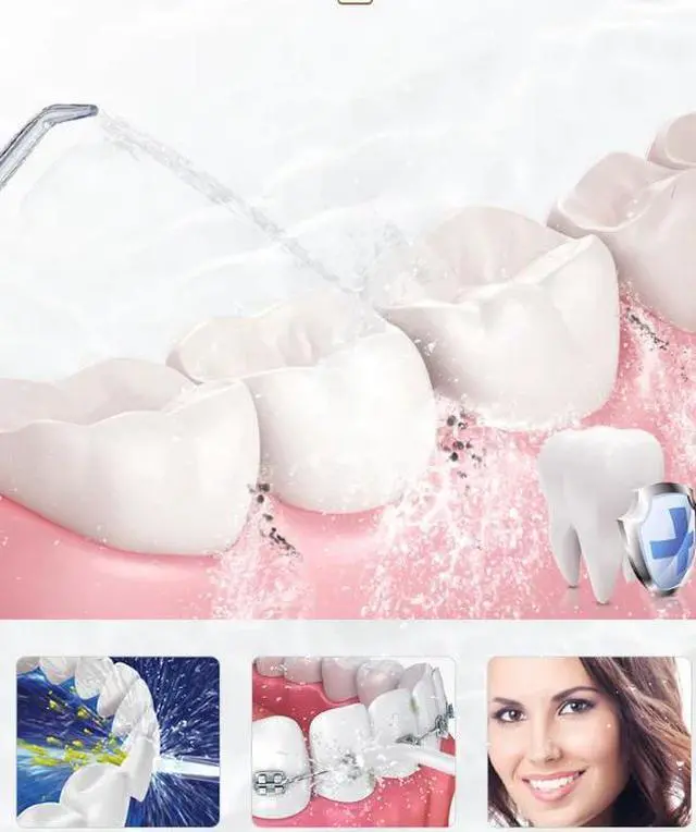 Alt view image 2 of 5 - _Mega Brand Portable Water Flosser 310 ml, USB-C Rechargeable Oral Irrigator with LCD, 3 Modes 4 Jet Tips, IPX7 Waterproof Travel Water Pick, Teeth/Braces/Implant Clean, Collapsible 210-310 ml Tank,