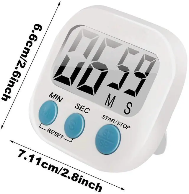 Alt view image 2 of 5 - SOEWIOU 1 Package of Small Digital Kitchen Timers - Countdown & Count-Up Functions, Magnetic Back, Perfect for Cooking & Baking