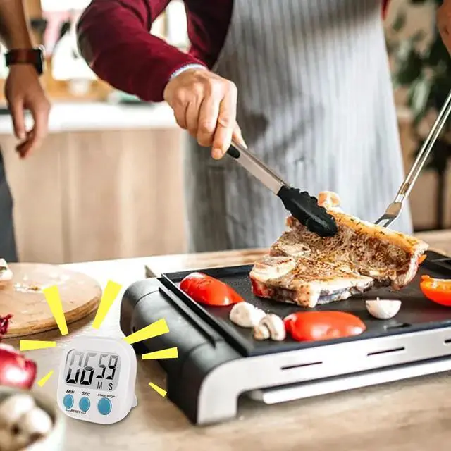 Alt view image 3 of 5 - SOEWIOU 1 Package of Small Digital Kitchen Timers - Countdown & Count-Up Functions, Magnetic Back, Perfect for Cooking & Baking