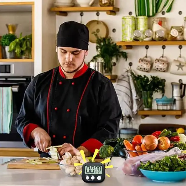 Alt view image 4 of 5 - SOEWIOU 1 Package of Small Digital Kitchen Timers - Countdown & Count-Up Functions, Magnetic Back, Perfect for Cooking & Baking