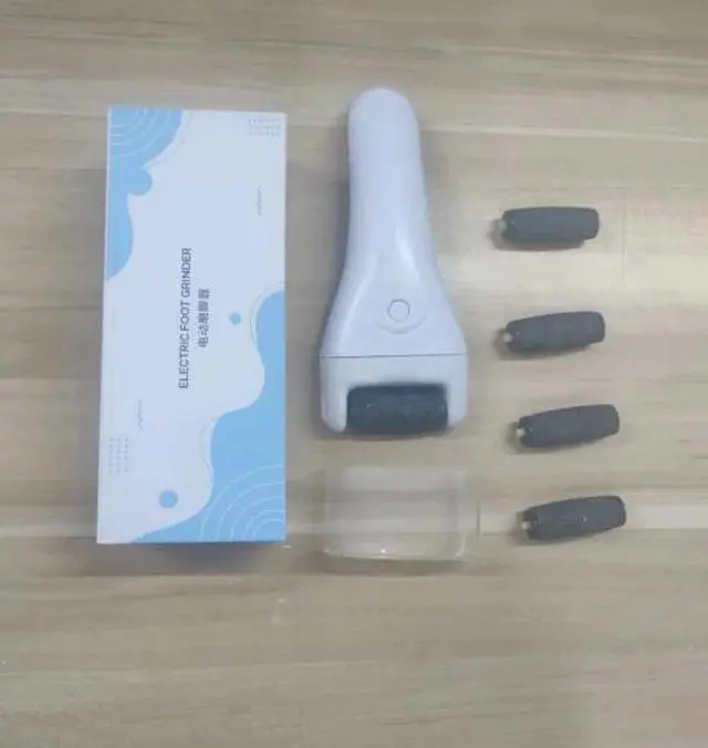 Alt view image 2 of 6 - White Electric Foot Callus Remover 137g,Rechargeable Pedicure Grinder with Dust-Proof Cover, 3 Speeds, 3 Replaceable Quartz Heads, IPX5 Wet&Dry, LED Light, Portable Foot File for Dead Skin & Cracked
