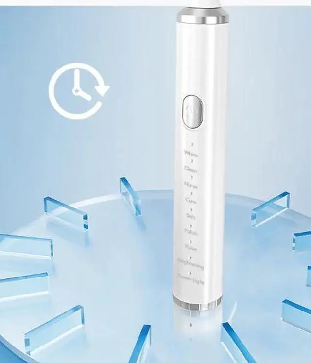 Alt view image 4 of 5 - _Mega Brand  Sonic Electric Toothbrush 67g,USB-C Rechargeable with LCD Display, 8 Brushing Modes, 4 Dupont Brush Heads, 2-Min Timer & 30-S Quad-Pacer, IPX7 Waterproof Travel Toothbrush, 30-Day Battery