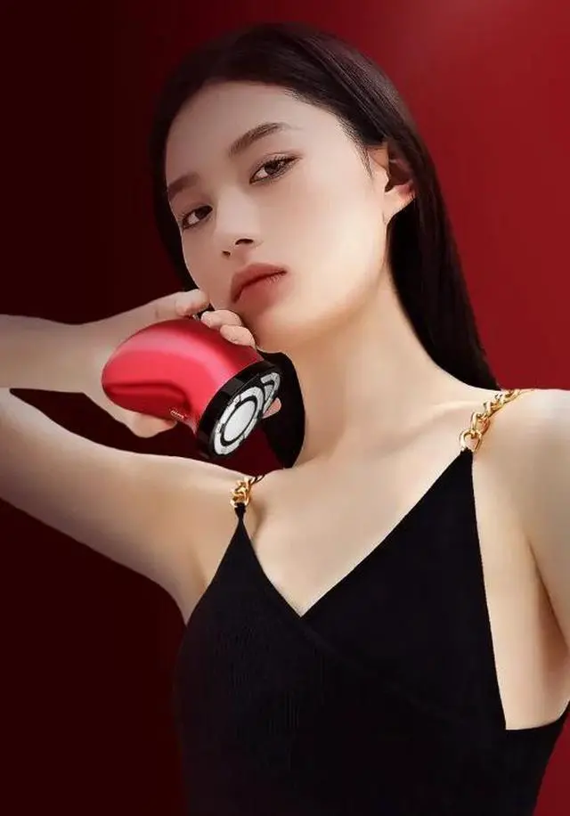 Alt view image 4 of 5 - Red-Silver Beauty Device 134g,6-in-1 Facial EMS Lifting & RF Firming Tool, Constant Hot Compress 42 °C, Ultrasonic Import/Export, 3 Intensity Levels, Rechargeable Anti-Aging Wand, Home Spa & Travel,