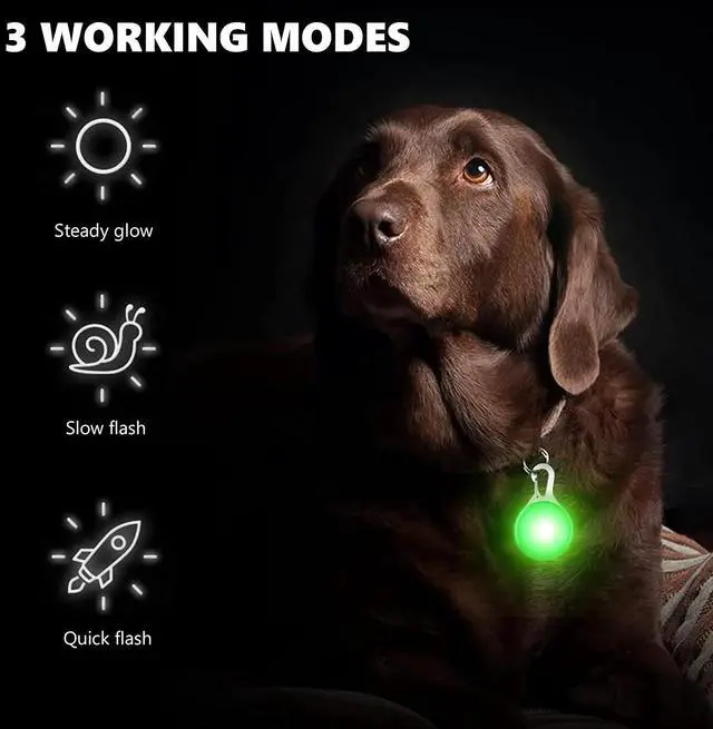 Alt view image 3 of 6 - SOEWIOU  LED Dog Collar Light, 4pcs Dog Lights for Night Walking Camping Clip-on LED Dog Tag Light for Dog Collar