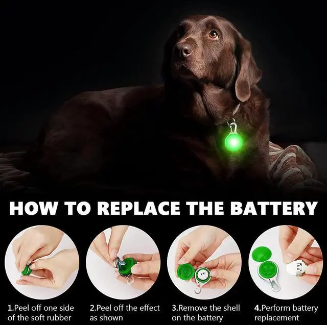 Alt view image 6 of 6 - SOEWIOU  LED Dog Collar Light, 4pcs Dog Lights for Night Walking Camping Clip-on LED Dog Tag Light for Dog Collar