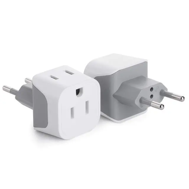 Main image of _Mega Brand  Plug Adapter, 2 Pack - US to EU Travel Adapter, Converter Plug for Europe