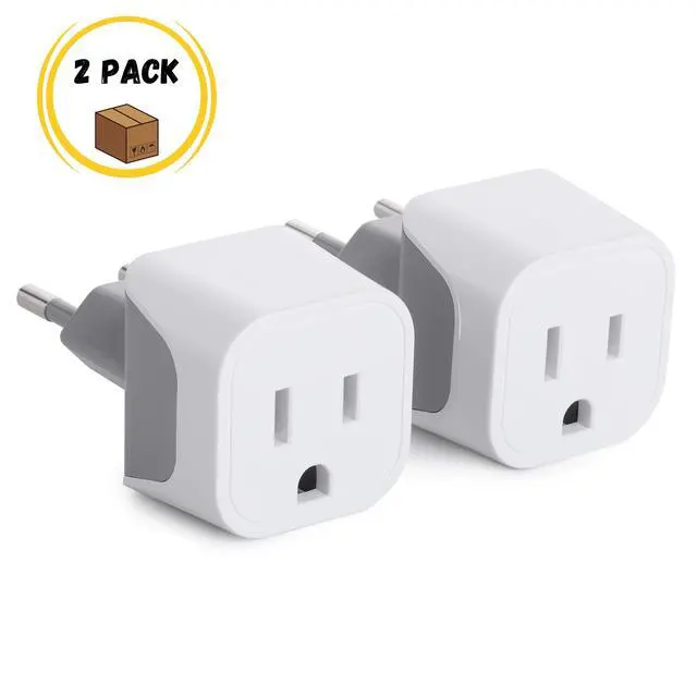 Alt view image 2 of 7 - _Mega Brand  Plug Adapter, 2 Pack - US to EU Travel Adapter, Converter Plug for Europe