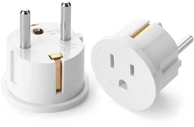 Main image of _Mega Brand European Travel Plug Adapter, 2 Pack, Type E/F, European Plug Adapter, US to Europe Plug Adapter, Adapter for Europe Plug, US to EU Plug Adapter, Travel Adapter Europe, Plug Adapter Europe