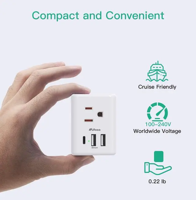 Alt view image 7 of 7 - _Mega Brand [2-Pack] European Travel Plug Adapter - International Plug Adapter with USB Charging Ports(1 USB C), Type C Power Adapter for US to Most of Europe EU Italy France Spain Germany Greece
