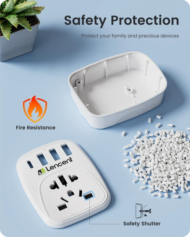 Alt view image 6 of 7 - World to US Plug Adapter with 3 USB &1 PD Type-c Quick Fast Charger | Ports, Type B European EU Europe/UK/Australia/China to USA American Canada Japan Outlet Power Adaptor Travel Plug Converter