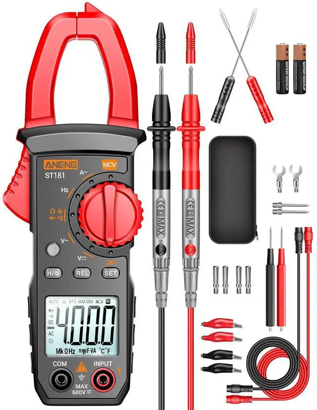 Main image of Digital Clamp Meter Multimeter Tester 4000 Counts with NCV Amp Ohm Volt Measures AC Current, AC/DC Voltage,Capacitance, Resistance, Diodes, Continuity Frequency Backlight Electrican Tools