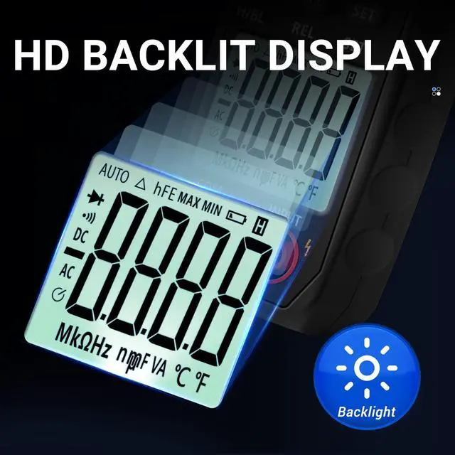 Alt view image 3 of 7 - Digital Clamp Meter Multimeter Tester 4000 Counts with NCV Amp Ohm Volt Measures AC Current, AC/DC Voltage,Capacitance, Resistance, Diodes, Continuity Frequency Backlight Electrican Tools