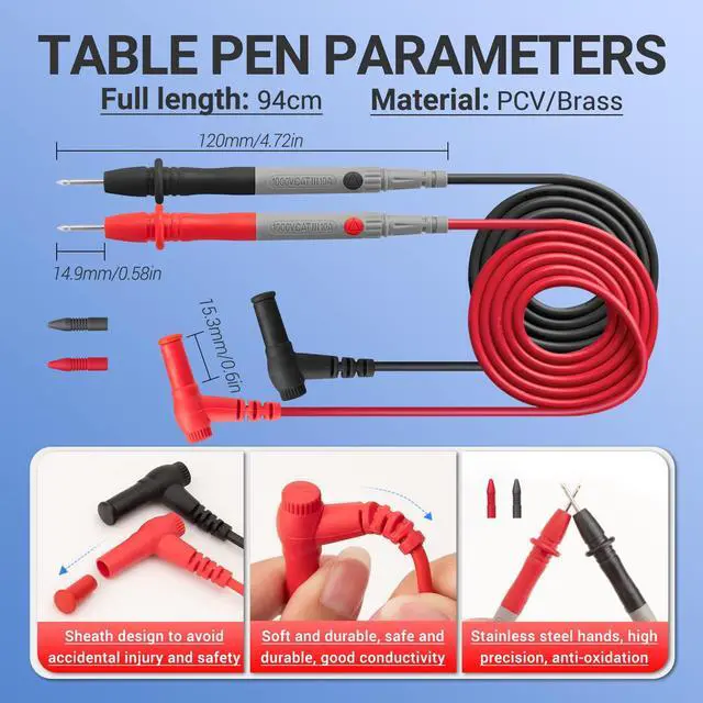 Alt view image 7 of 7 - Digital Clamp Meter Multimeter Tester 4000 Counts with NCV Amp Ohm Volt Measures AC Current, AC/DC Voltage,Capacitance, Resistance, Diodes, Continuity Frequency Backlight Electrican Tools