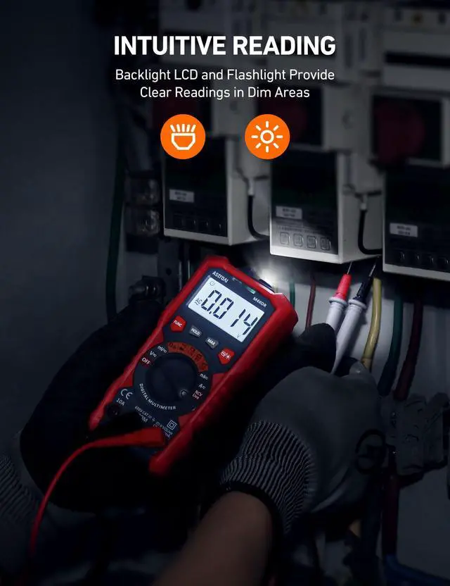 Alt view image 6 of 7 - AstroAI Multimeter Tester, TRMS 4000 Counts Volt Meter Auto-Ranging Ohmmeter Digital 1.5v/9v/12v Battery Voltage Tester Measure Voltage Current Resistance Diodes Continuity Capacitance with NCV