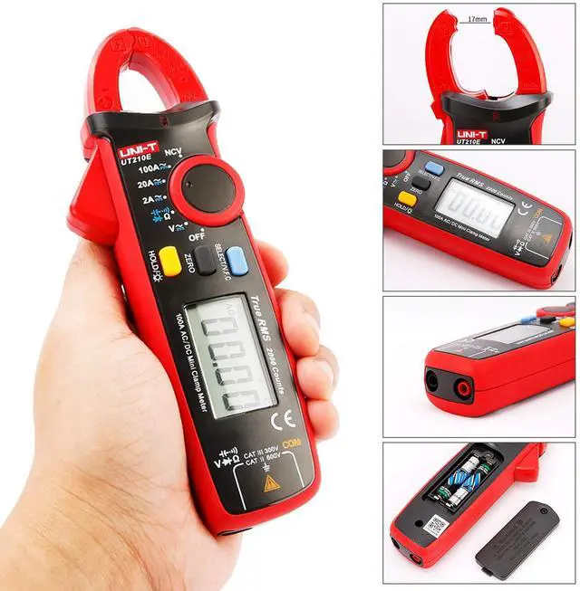 Alt view image 3 of 7 - _Mega Brand  UT210E Mini Digital Clamp Meter 100A AC DC Current Voltage True RMS Pliers Ammeter Resistance, Capacitance, Diode Tester Multimeter