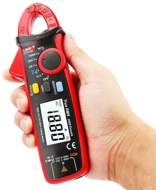Alt view image 6 of 7 - _Mega Brand  UT210E Mini Digital Clamp Meter 100A AC DC Current Voltage True RMS Pliers Ammeter Resistance, Capacitance, Diode Tester Multimeter