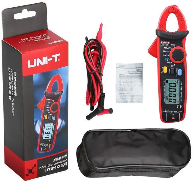 Alt view image 7 of 7 - _Mega Brand  UT210E Mini Digital Clamp Meter 100A AC DC Current Voltage True RMS Pliers Ammeter Resistance, Capacitance, Diode Tester Multimeter