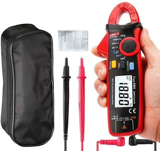 Alt view image 2 of 7 - _Mega Brand  UT210E Mini Digital Clamp Meter 100A AC DC Current Voltage True RMS Pliers Ammeter Resistance, Capacitance, Diode Tester Multimeter