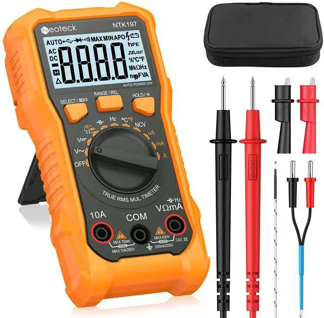 Main image of Neoteck 2000 Counts Digital Multimeter Voltmeter Tester with NCV, LCD for AC/DC Voltage&Current, Resistance, Capacitance, Live Wire, Frequency, Temperature, Duty Cycle, Continuity, Diode Measuring