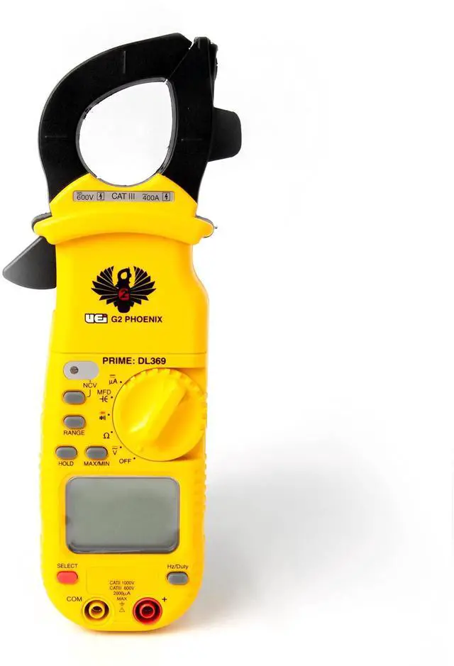 Main image of DL369 Digital Clamp Meter HVAC Auto-Ranging 4000 Counts Volt Meter AC Amp Meter Measures AC Current AC/DC Voltage & Microamps Capacitance Resistance Diodes NCV Continuity Tester Live Wire Test