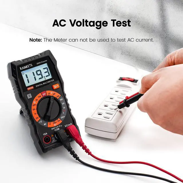 Alt view image 2 of 7 - _Mega Brand  Digital Multimeter with Case, DC AC Voltmeter, Ohm Volt Amp Test Meter and Continuity Test Diode Voltage Tester for Household Outlet, Automotive Battery Test (Anti-Burn with Double Fuses)