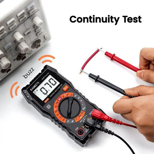 Alt view image 3 of 7 - _Mega Brand  Digital Multimeter with Case, DC AC Voltmeter, Ohm Volt Amp Test Meter and Continuity Test Diode Voltage Tester for Household Outlet, Automotive Battery Test (Anti-Burn with Double Fuses)