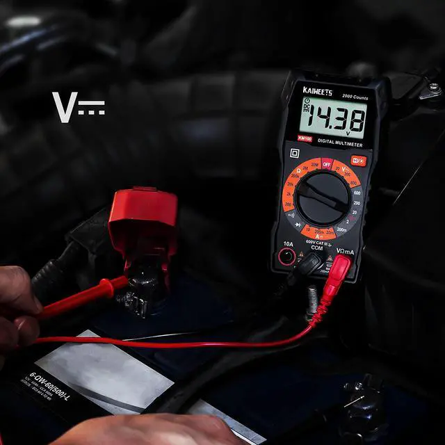 Alt view image 6 of 7 - _Mega Brand  Digital Multimeter with Case, DC AC Voltmeter, Ohm Volt Amp Test Meter and Continuity Test Diode Voltage Tester for Household Outlet, Automotive Battery Test (Anti-Burn with Double Fuses)