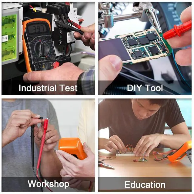 Alt view image 6 of 7 - Digital Multimeter Voltmeter Battery Voltage Multi Tester Continuity Ohm Volt Amp DC AC Current Resistance Diodes 2000 Counts Electrical Test Meter with Leads Backlight LCD Display