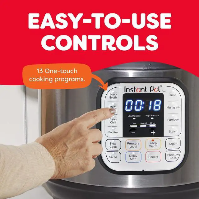 Alt view image 4 of 7 - _Mega Brand Duo 7-in-1 Electric Pressure Cooker, Slow Cooker, Rice, Steamer, Sauté, Yogurt Maker, Warmer & Sterilizer, Includes App With Over 800 Recipes, Stainless Steel, 6 Quart