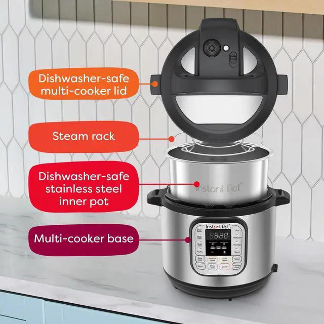 Alt view image 6 of 7 - _Mega Brand Duo 7-in-1 Electric Pressure Cooker, Slow Cooker, Rice, Steamer, Sauté, Yogurt Maker, Warmer & Sterilizer, Includes App With Over 800 Recipes, Stainless Steel, 6 Quart