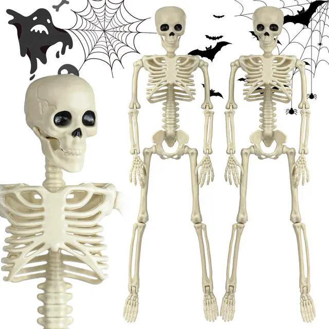 Alt view image 7 of 7 - _Mega Brand 6 Packs Skeleton Halloween Decorations 16" Full Body Posable Joints Skeletons Decor, Halloween Party Decor Indoor, Yard Garden Lawn Graveyard Haunted House Props Spooky Party Decorations