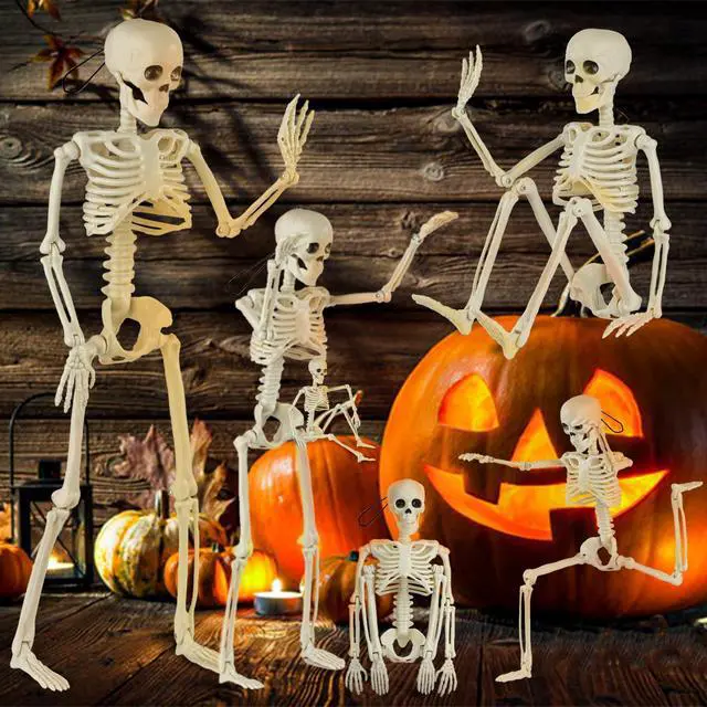 Alt view image 5 of 7 - _Mega Brand 6 Packs Skeleton Halloween Decorations 16" Full Body Posable Joints Skeletons Decor, Halloween Party Decor Indoor, Yard Garden Lawn Graveyard Haunted House Props Spooky Party Decorations