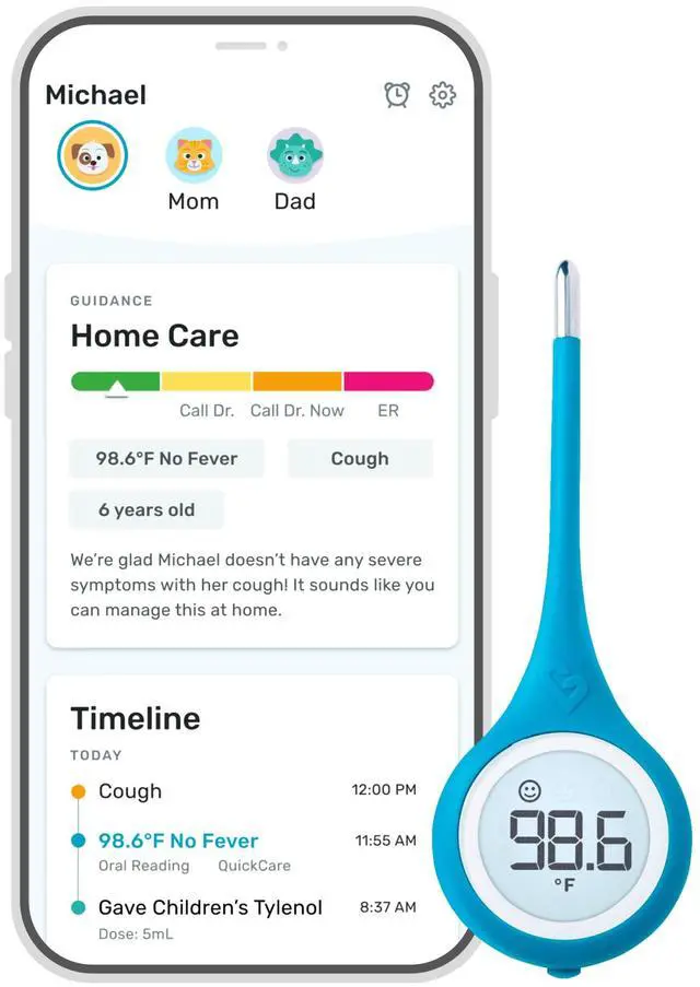 Main image of Smart,Fever, Digital Medical Baby, Kid and Adult Termometro - Accurate, Fast, FDA Cleared Thermometer for Oral, Armpit or Rectal Temperature Reading - QuickCare