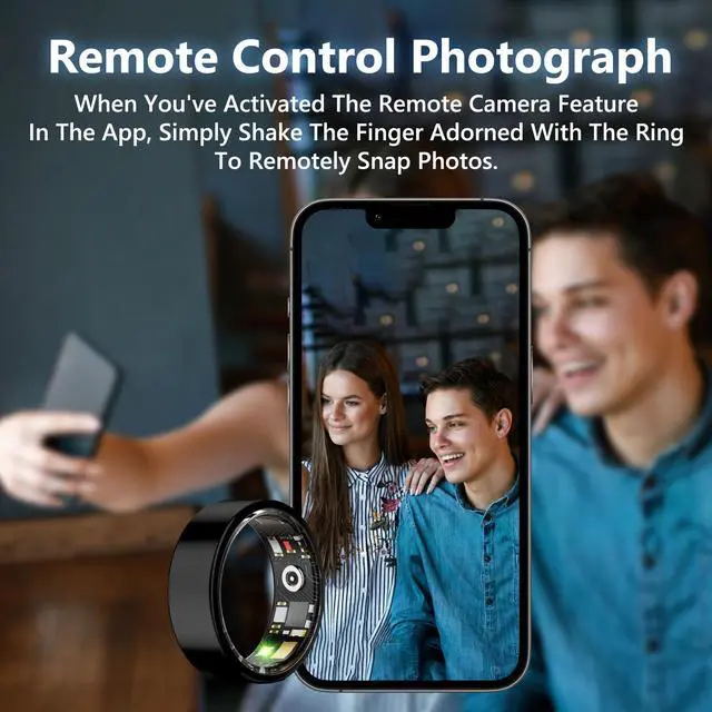 Alt view image 7 of 7 - Smart Health Ring for Women Men Fitness Tracker with Heart Rate, Blood Oxygen, Blood Pressure, Sleep Monitoring, Step Counting, IP68 Waterproof for iOS and Android, No APP Fee, Xmas Gifts, Rose Gold 8