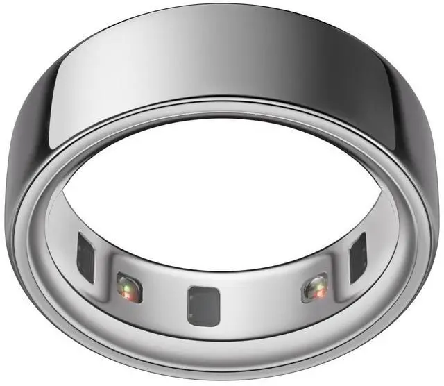 Main image of _Mega Brand Ring 4 - Silver - Size 8 - Smart Ring - Unique Sizing, Not Standard US Ring Sizes - Size First - Sleep Tracking Wearable - Heart Rate - Fitness Tracker - Up to 8 Days of Battery Life
