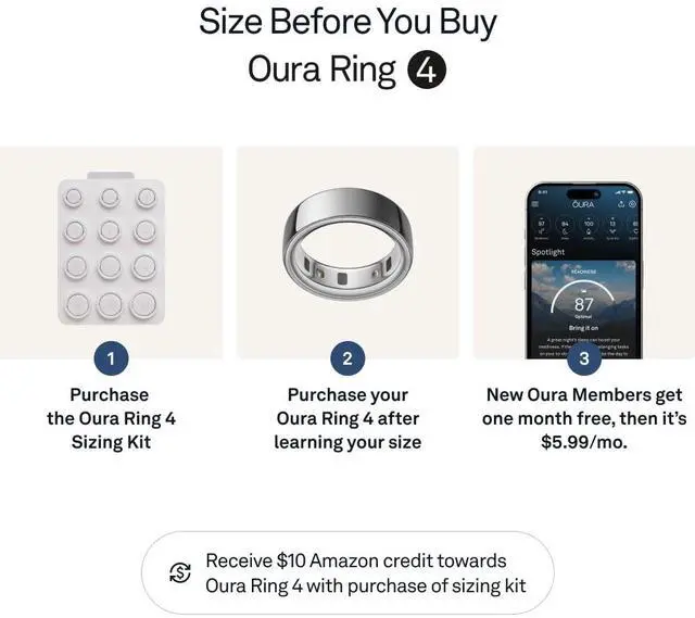 Alt view image 3 of 7 - _Mega Brand Ring 4 - Silver - Size 8 - Smart Ring - Unique Sizing, Not Standard US Ring Sizes - Size First - Sleep Tracking Wearable - Heart Rate - Fitness Tracker - Up to 8 Days of Battery Life