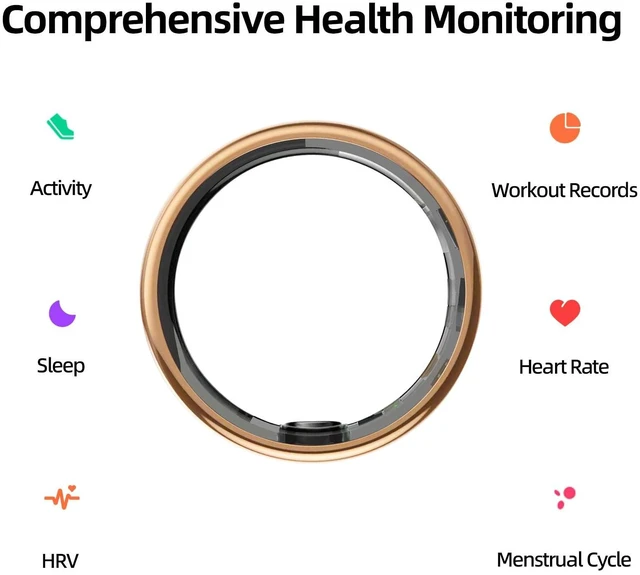 Alt view image 2 of 7 - Smart Ring for Women & Men Fitness Sleep Heart Tracker | No Subscription, 5-Day Battery, Heart Rate, Stress, Sleep & Activity Monitoring, IP68 Waterproof, iOS & Android Compatible
