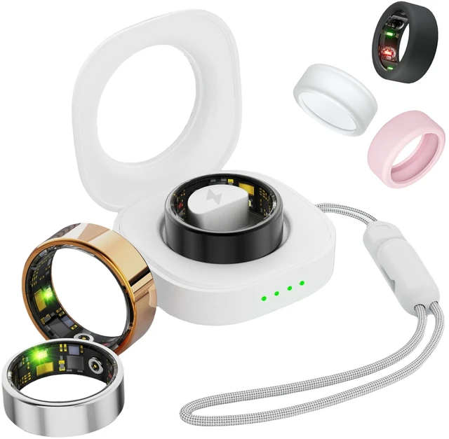 Main image of Smart Ring for Women Men, Health Fitness Tracker Ring, IP68 Waterproof Rings, Sleep Ring with Charging Case and Ring Protector, Remote Photography, Family Care, No App Fees(Black, 6#)