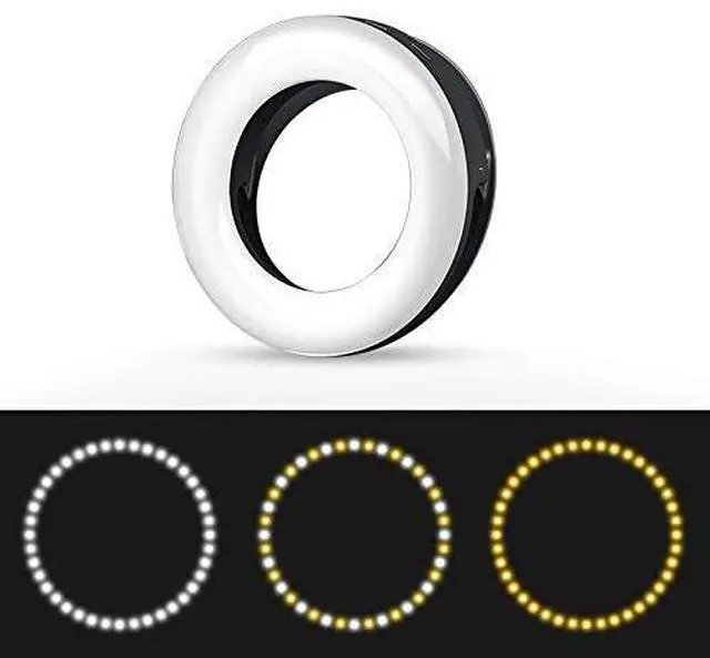 Alt view image 2 of 6 - Selfie Ring Light Rechargeable Portable Clip-on Selfie Fill Light with 40 LED for Smart Phone Photography, Camera Video, Girl