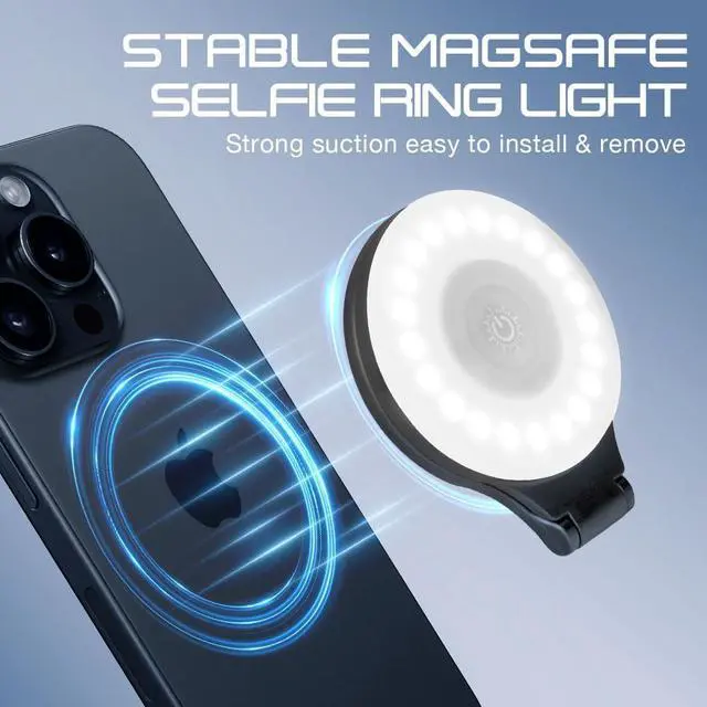 Alt view image 2 of 7 - _Mega Brand LED Light for iPhone Picture,Magnetic Phone Light Camera Laptop Photography Lighting,Desk Ringlight Tripod Stand Video Record Streaming Vlog Makeup,Tiktok Content Creators Essentials Clip