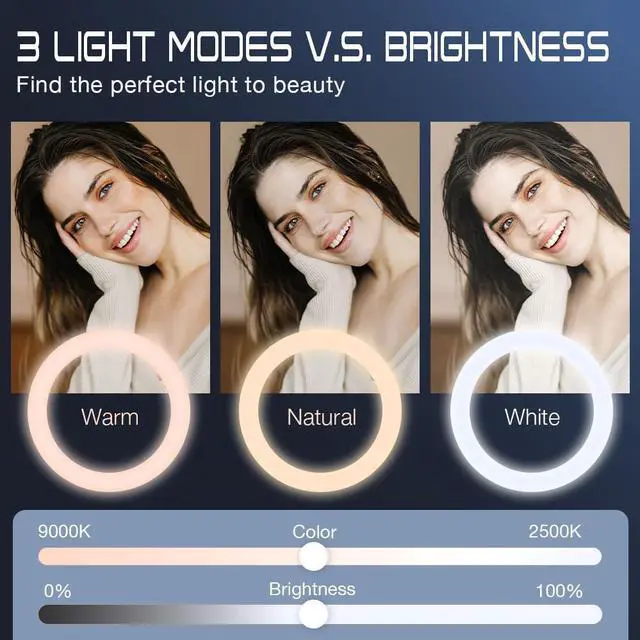 Alt view image 3 of 7 - _Mega Brand LED Light for iPhone Picture,Magnetic Phone Light Camera Laptop Photography Lighting,Desk Ringlight Tripod Stand Video Record Streaming Vlog Makeup,Tiktok Content Creators Essentials Clip