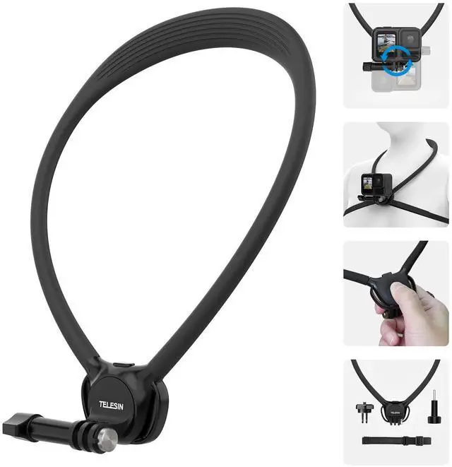 Main image of TELESIN Neck Mount SE 2.0 with Air Cushion, Adjustable Chest Strap and Neck Mount for Hands-Free POV Vlogging for GoPro Hero 13/12/11/10/9, Insta 360 X5/X4/Ace Pro 2 / Osmo 360 Nano Action 6/5 Pro/4/3