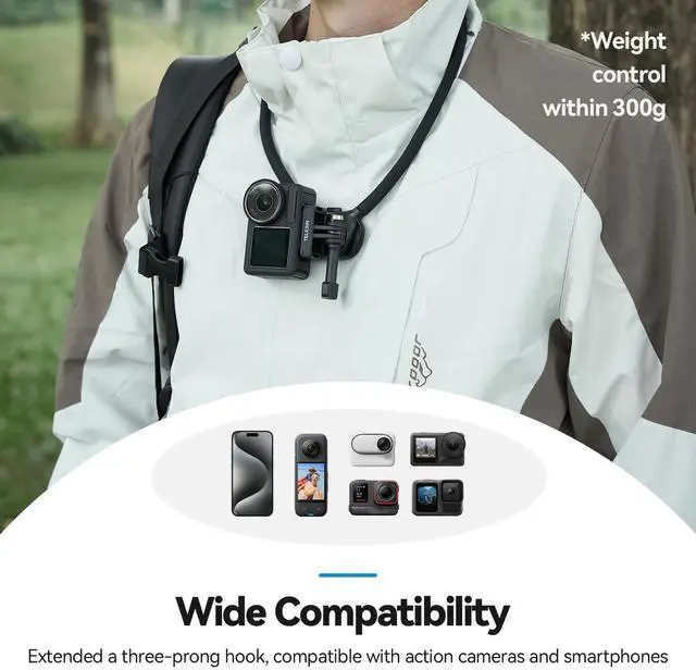 Alt view image 7 of 7 - TELESIN Neck Mount SE 2.0 with Air Cushion, Adjustable Chest Strap and Neck Mount for Hands-Free POV Vlogging for GoPro Hero 13/12/11/10/9, Insta 360 X5/X4/Ace Pro 2 / Osmo 360 Nano Action 6/5 Pro/4/3