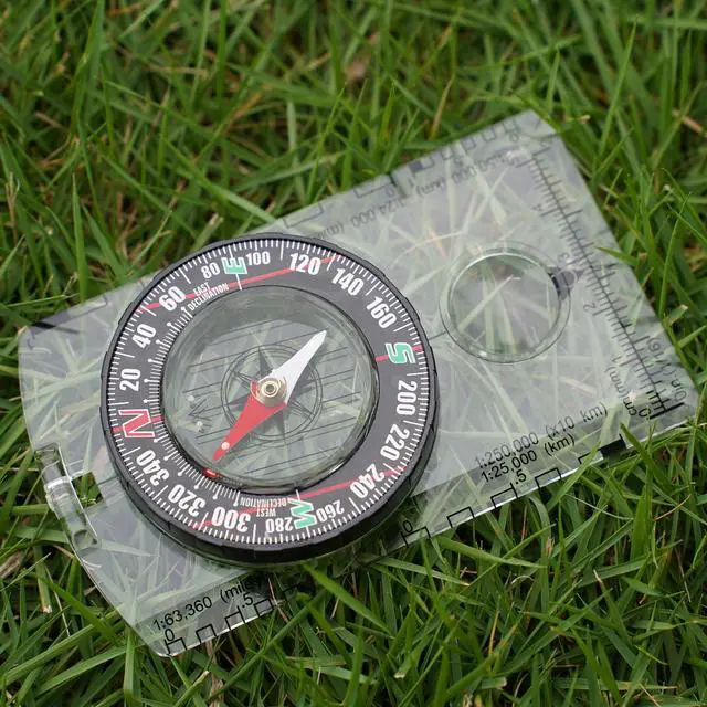 Alt view image 7 of 7 - _Mega Brand 4 Pcs Outdoor Compass with Adjustable Declination,Magnifier,Ruler,Scale. Multifunctional Orienteering Waterproof Compass for Map Reading, Navigation, Hiking (4 Pack Transparent)